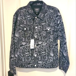 NWT WESC unisex all over print AOP Mary Jane trucker jacket men's M women's L